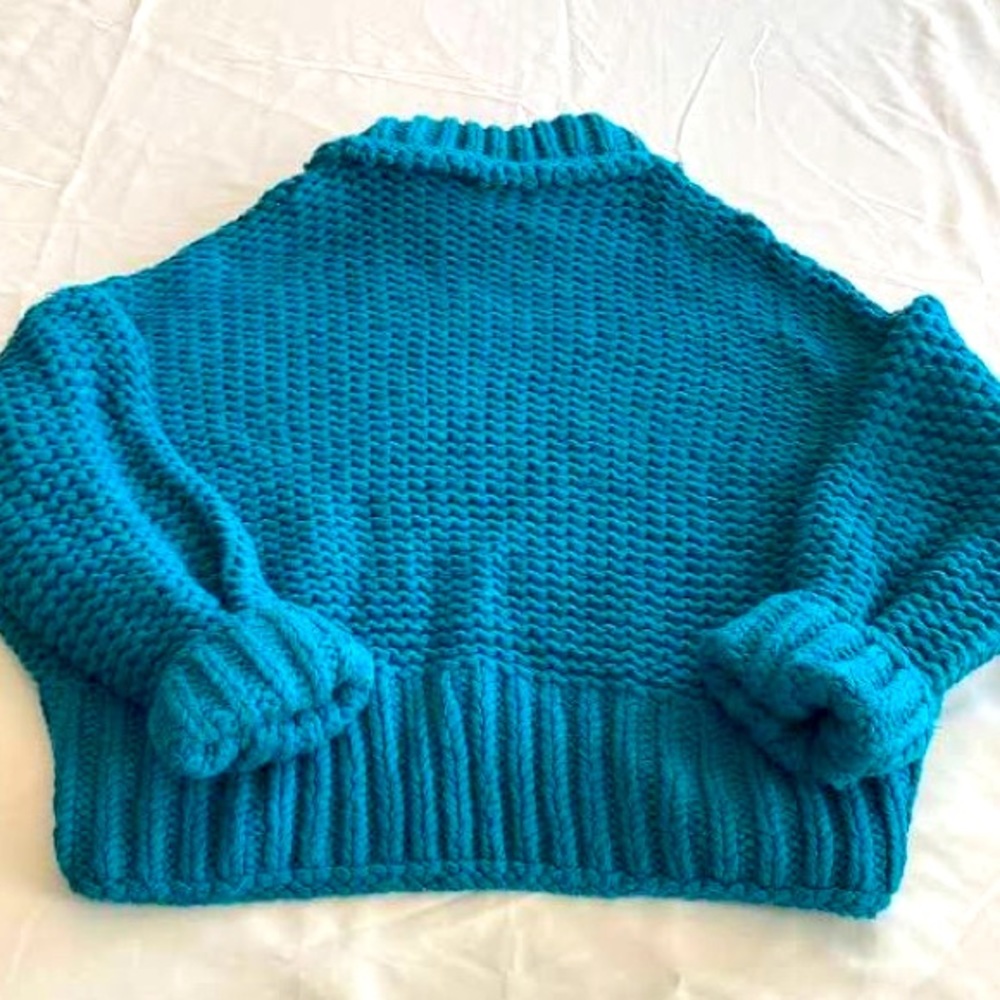 Free people teal chunky sweater